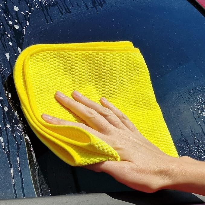 Vitria Glass Cleaning Towel 16"x16" - Window Cleaning Cloth - German Engineered Microfiber Glass Cloth