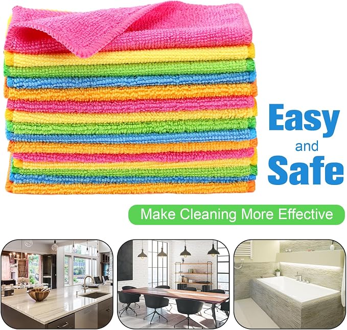 30 Pcs Dry Erase Cloth,6 X 6 Inch,Green/Blue/Yellow/Pink/Orange | Cleaning Rags Reasonable Whiteboard Cloth Kitchen Towels Microfiber Towels Cars Wash