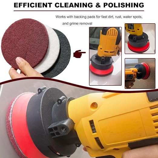 15 Pack 5 Inch Hoop and Loop Multipurpose Scrubber Scouring Pads - Flocking Scuff Pads, Conditioning Discs Polishing Pads for Furniture Automotive Cleaning, Rust Removal
