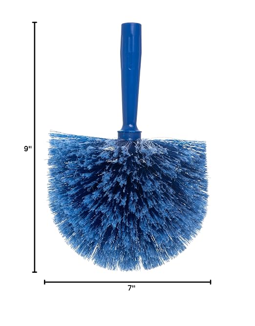 Sparta Round Duster Head, Soft Flagged Bristles, 9 Inch, Blue | Flo-Pac, Electrostatic Bristles, Ceilings and Corners, Handle Sold Separately, BPA Free
