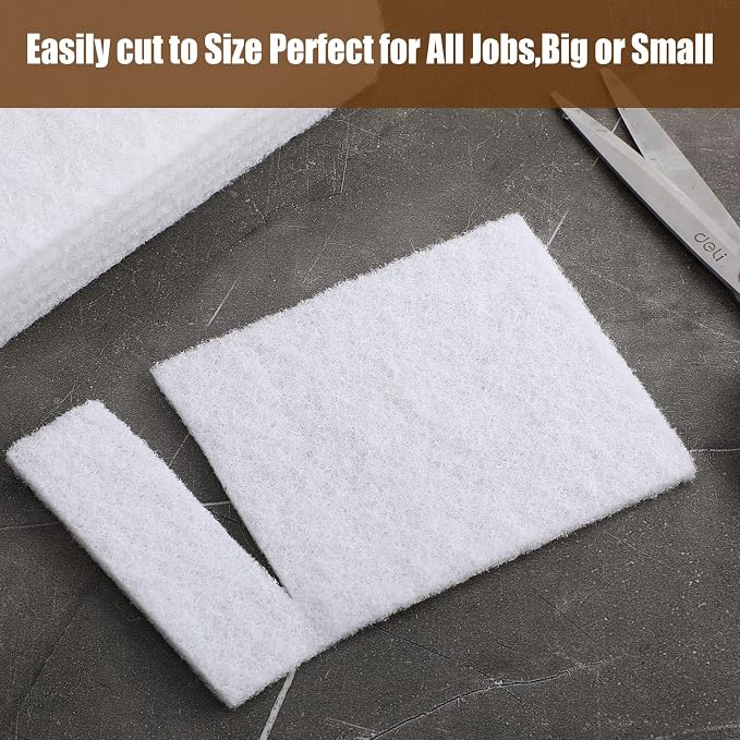 20 Pieces White Scrubbing Pad Non Scratch Scouring Pads Non Woven Scouring Sponge Multipurpose Abrasive Multi Surface Scrubber for Cleaning Polishing Home(6 x 9 Inch)