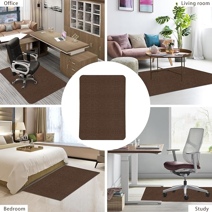 Sycoodeal Office Chair Mat for Hardwood Floor,Office Chair Mat for Tile Floor,Large Floor Protector Rug,Computer Gaming Mat,Easy to Clean,Anti-Slip,Coffee(48"x36")
