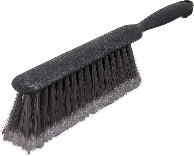 SPARTA Counter and Bench Brush, Flagged Bristles, 8 Inch, Gray, 12-Pack | Flo-Pac, Polypropylene Bristles and Block, Fine Dust and Sawdust, Smooth Surfaces, BPA Free