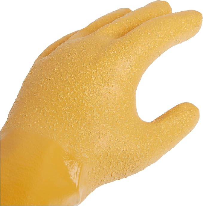 Atlas Glove WG772M 26-Inch Long Sleeve Nitrile Coated Cotton Lined Work Gloves, Medium, Yellow