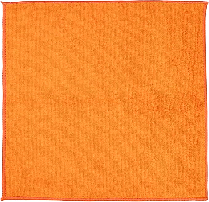 1- Piece Microfiber Cleaning Cloth, Reusable, Orange, 11.8 x 11.8 in | Cleaning Rags, Highly Absorbent Microfiber Towels for Home and Kitchen, Car, Bathroom
