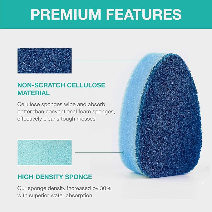 Dishwand Refill with Handle, Non Scratch Dish Wand Replacement Sponge Heads | Heavy Duty Head Soap Control Dispenser Set, Dishwashing Scrub Dispensing Brush Dishwasher Pad, Kitchen Sink Cleaning Scrubber