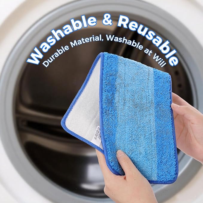4-Pack 18 Inch Microfiber Mop Pads Compatible with Bona, Washable Reusable | Compatible With Bona And Similar 18" Mops; Dual-Sided Microfiber For Wood, Tile, Laminate, Vinyl And Stone Floors