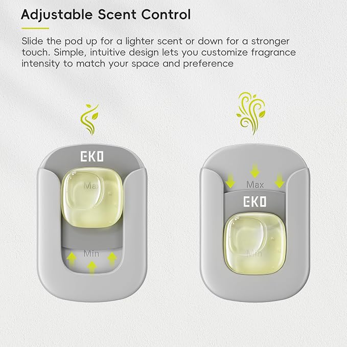 EKO Refresh Deodorizer Pod Kit, 1 Pod + 1 Refillable Holder | Plant-Based Odor Eliminator for Trash Can, Bathroom, Storage – Long-Lasting 45 Days Air Freshener, Natural, Chemical-Free