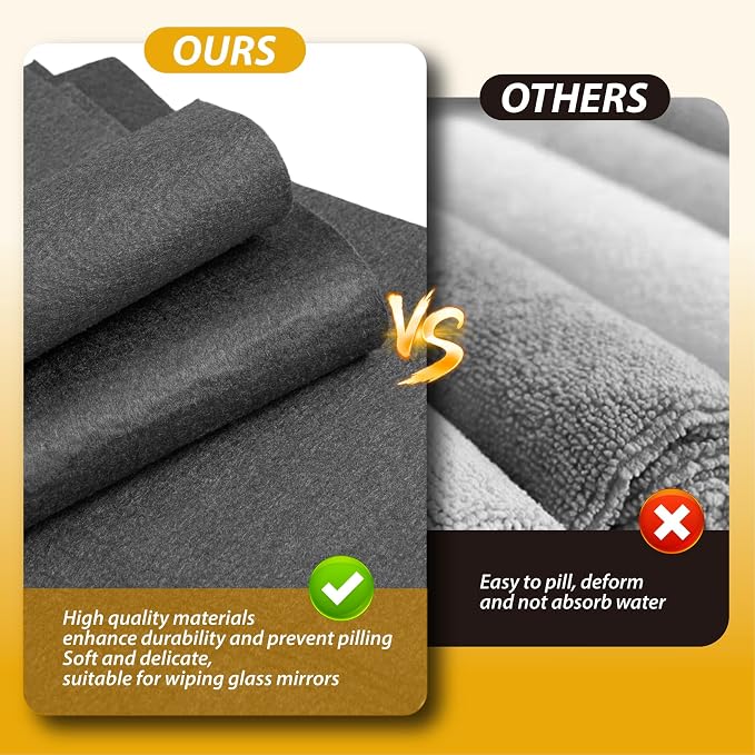 8Pcs Magic Cleaning Cloth Reusable, Thickened Microfiber Rags | Lint Free cloth for Glass Windows Mirrors Cars, Microfiber Towels for Kitchen Countertop Housekeeping