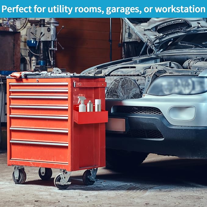 Magnetic Aerosol Spray Can Holder, Magnet Toolbox Bottle Holder, Tool Box Storage Rack for Garage and Home, Craft Workspace, Mechanic Paint Bottle Can Organizer, Red, 3"x8.3"