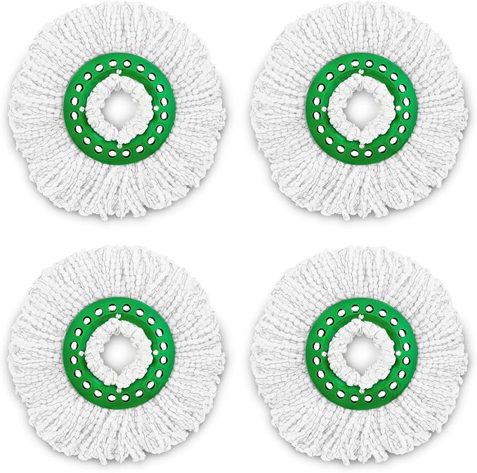 Libman Tornado Spin Mop Refill Microfiber Heads, 4 Pack | Microfiber replacement heads for Libman Tornado Spin Mop System; case pack of 4.