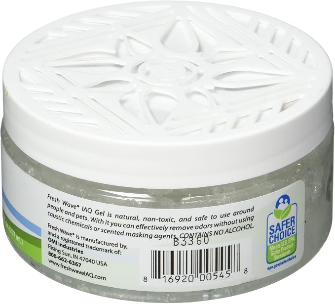 Fresh Wave IAQ Commercial Odor Eliminating Gel, 8 Fl. Oz. | Odor Absorbers for Home | Safer Odor Relief | Natural Plant-Based Odor Eliminator | Replace Every 15-60 Days
