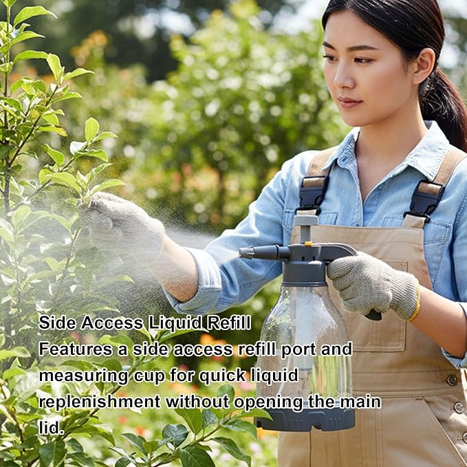 Hand Pump Sprayer, Hand Pressurized Spray Bottle with 360 Rotating Adjustable Nozzle, Portable Garden Water Sprayer for Lawn Plant Irrigation