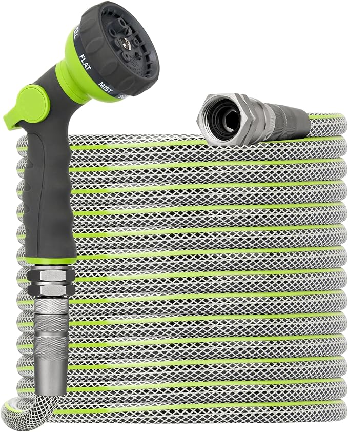 100 FT Heavy Duty Garden Hose, 1/2 ID x 100FT Durable Outdoor Water Hose | Non-Expandable, Leak-Free, Swivel Fittings, No-Kinking, 100 Feet Flexible Hose Pipe for Large Properties & Extended Reach