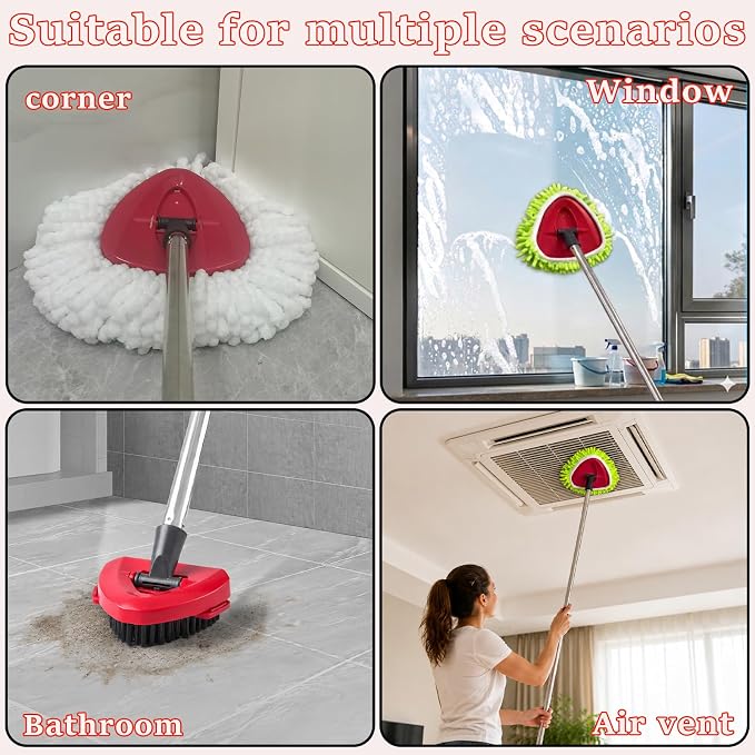 Mop Heads Replacement for Ocedar EasyWring 1 Tank Spin Mop Scrub Brush Head | Mop Replace Head for O cedar, Microfiber, Reusable, Machine Washable, Easy to Replace Scrubber Mop Head for O-cedar Spin Mop