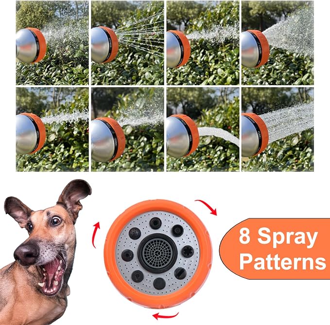 8-in-1 Dog Washing Hose Attachment with Soap Dispenser for Pets | 3.5oz Integrated Foam Water Design, Multi-scene Household Indoor& Outdoor Tool, Labor-saving Ergonomic Handheld Grip