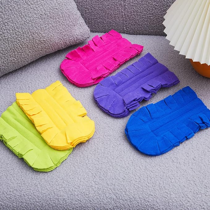 Zubebe 20 Pcs Reusable Duster Refills Fleece,Dark Color | Soft Polyester Fiber Flat Duster Refill Multi Surface Washable Cleaning Pad Tools for Home, Blinds, Car, Pet, Furniture, Fans