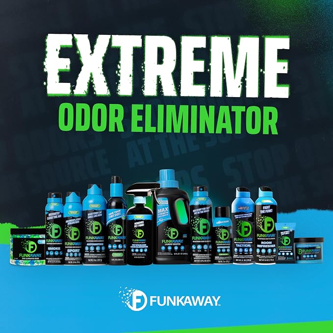 FunkAway Smoke Odor Eliminator Spray (3.4 oz - 8 Pack) Air Fresheners for Airborne Odors, Smoke Remover and Odor Neutralizer Room Spray that Attacks Funk at the Source