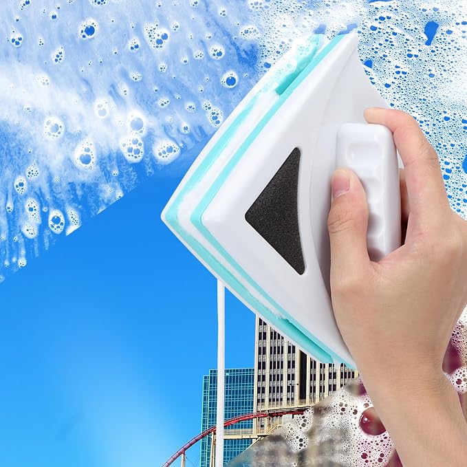 Double Side Magnetic Window Cleaner, Adjustable Magnetic Double Window Glass Wiper Glider Washing Brush Equipment Cleaner Wiper Tools for High-Rise and Car Glazed Window