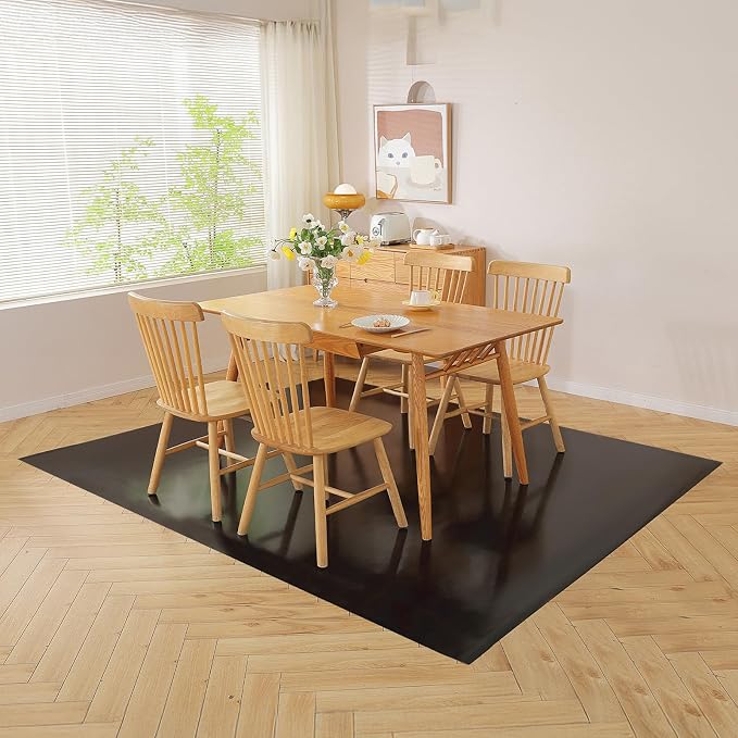 Black Office Chair Mat for Hardwood Floor, 58 x 84 in Desk Floor Protector | Heavy Duty Plastic Floor Mat, Smooth Rolling, Easy to Clean, Protects Wood & Tile Floors, Ideal for Computer & Gaming Chairs