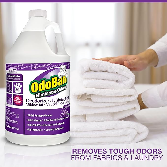 OdoBan 911162-G Disinfectant Odor Eliminator and All Purpose Cleaner Concentrate, Lavender Scent, 128 oz