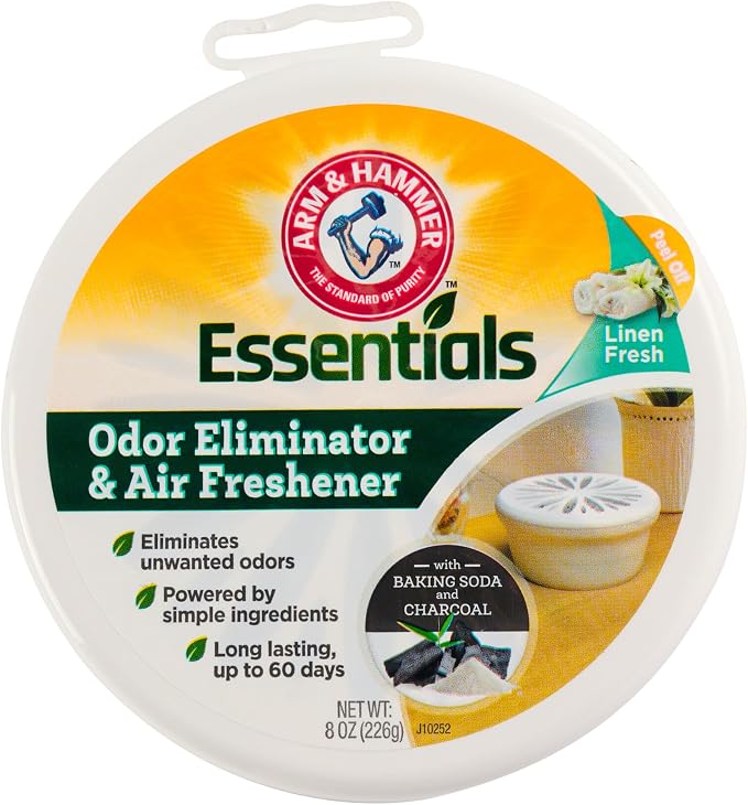 Arm and Hammer Air Freshener 2pk Bundle Lavender Vanilla & Linen Fresh 8oz | 2 pack Closet Air Freshener Essentials, Room and Closet Odor Absorber and Eliminator with Baking Soda and Activated Charcoal
