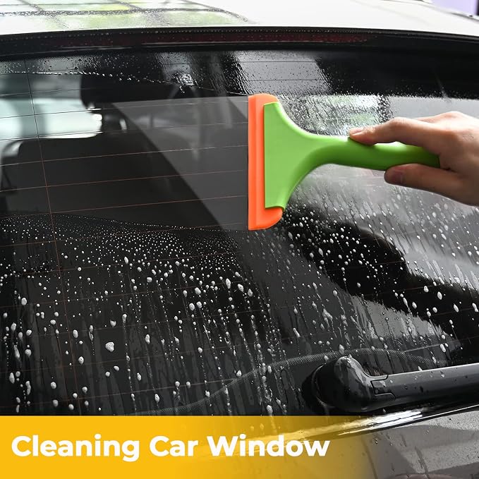 Gomake Small Silicone Squeegee Window Shower Squeegee,Auto Water Blade Squeegee for Shower Glass Door,Car Windshield, Window, Mirror, Bathroom,Countertop Cleaning