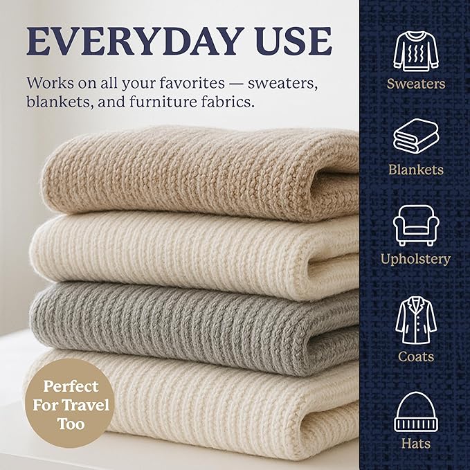 Farberware Fabric Shaver & Lint Remover for Clothing, Large, Triple Blade | Sweater shaver removes pilling, fuzz, and lint balls from clothes, couch, and furniture, battery operated