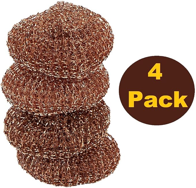 Pine-Sol Heavy-Duty Copper Scrubbers | Premium Scrub Sponges for Cast Iron, Stainless Steel, Oven Racks, Grills, 8 Pack