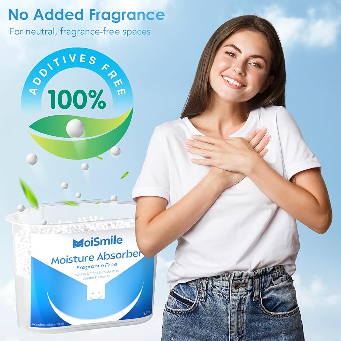 Moisture Absorbers, Fragrance Free Humidity Absorber, 3 Pack, 10.5 oz Boxes | Long-lasting non-electric dehumidifier for closets, bathrooms, basements, cars and RVs; no added fragrance.