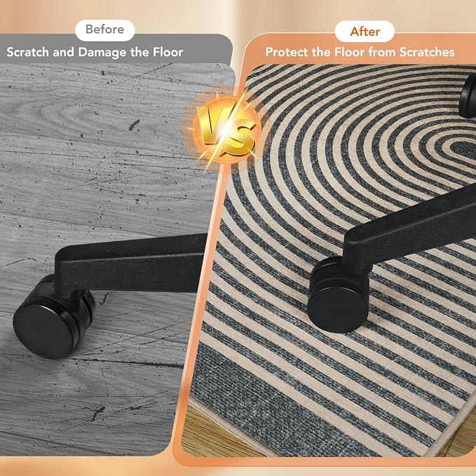 Office Chair Mat for Hardwood Floor&Tile Floor,36"X 48"-Geo Grey | Heavy Duty Desk Chair Mat for Hard Floors,Under Desk Rug for Rolling Computer Chair,Anti Slip,Low Pile Carpet Floor