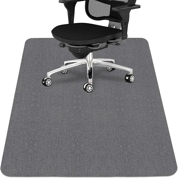 Sycoodeal Office Chair Mat for Hardwood Floor,Office Computer Gaming Chair Mat for Tile Floor,Large Floor Protector Rug,Anti-Slip,Easy to Clean,Grey(48"x36")