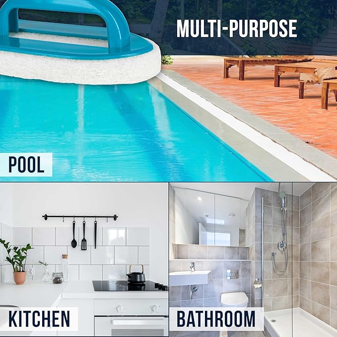 U.S. Pool Supply Hand-Held Pool Scrub Brush, 2 Pack, Surface Scrubbing Pad | Scouring Sponge Pad, Clean Pool Tile & Grout, Walls, Vinyl Liners, Spas - Cleaning Remove Stains Kitchen Bathroom Tub Shower