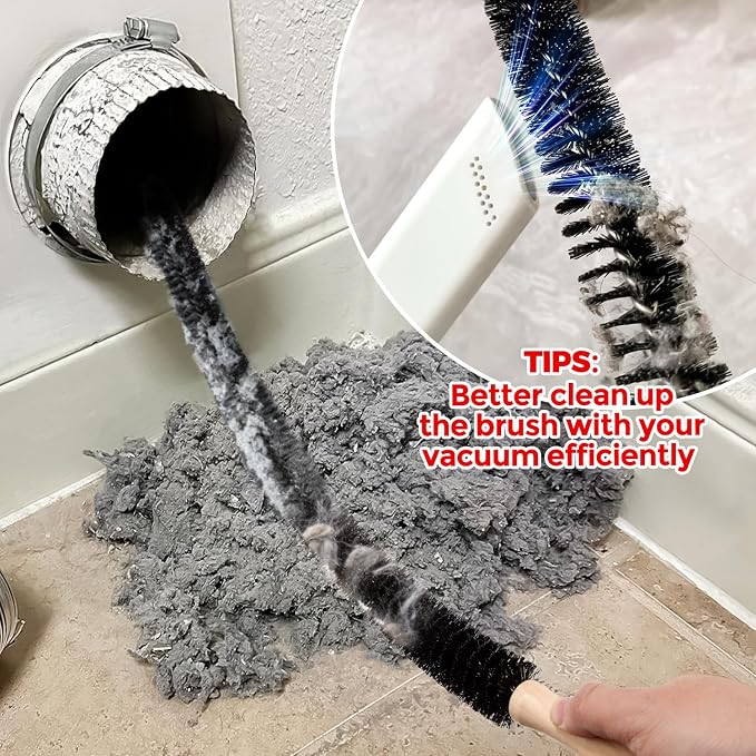 Holikme Dryer Vent Cleaner Kit 8 Pack - Household Cleaning Supplies,Long Flexible Refrigerator Coil Brush Radiator Brush,Dryer Lint Brush Home Essentials for Lint Trap Dust Vacuum Brush