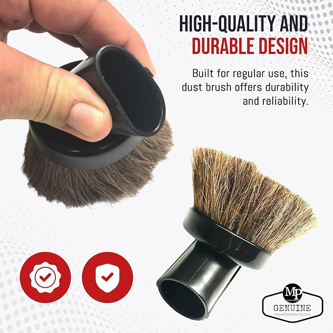 MP Maresh Products Dust Brush Attachment - Soft Bristle Cleaning Brush | Compatible with 1 1/4" Shop Vac, Eureka, Hoover, Central Vacuum System, Ceiling Fan Cleaner Duster, Household Vacuum Cleaners