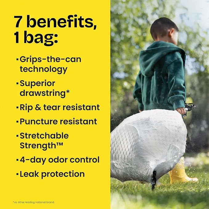 Glad ForceFlex Tall Kitchen Trash Bags, 13 Gal, Gain Moonlight Breeze, 100 Ct (Package May Vary)