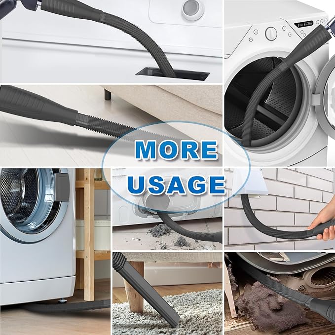 Sealegend Dryer Vent Cleaner Kit with Vacuum Hose Attachment & Brush Black | Fits Most Vacuums, Loosens Stubborn Lint & Removes Hidden Dust, for Dryer Vents, Refrigerator Coils & Narrow Gaps