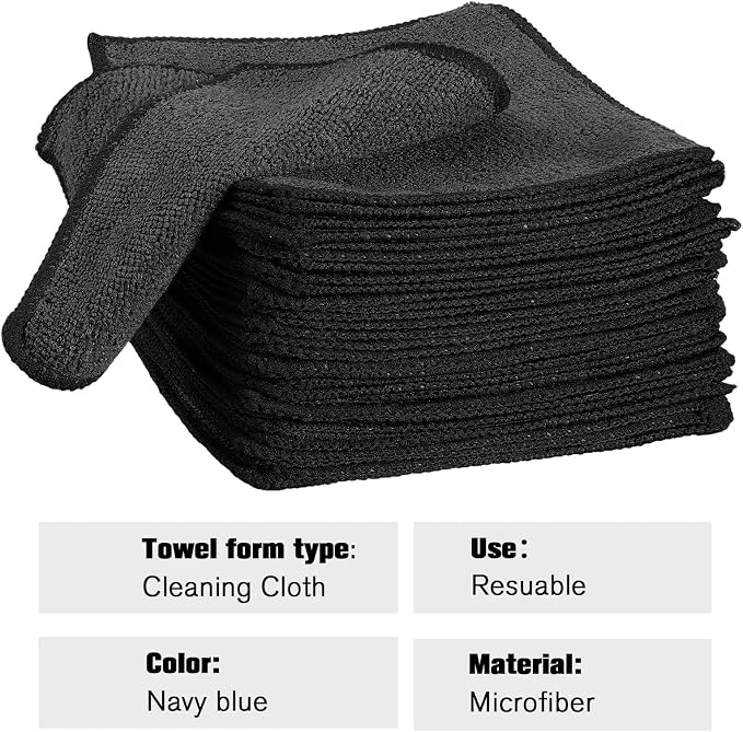 30 Pcs Dry Erase Cloth,6 X 6 Inch,Black (Pack of 2)