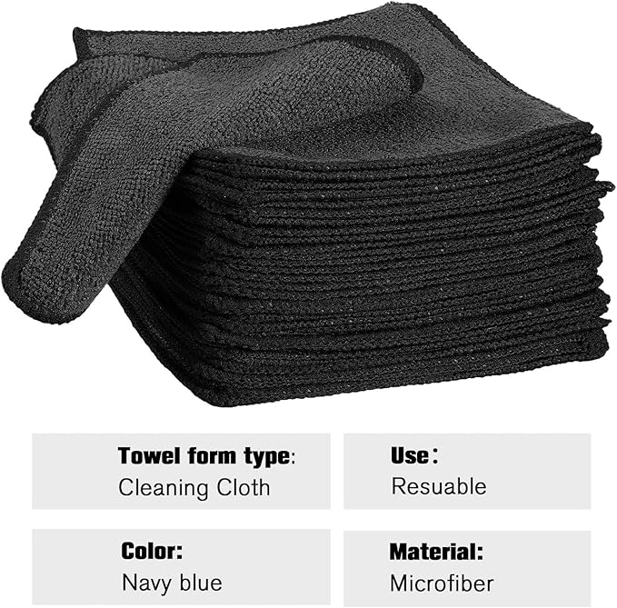 30 Pcs Dry Erase Cloth,6 X 6 Inch,Black | Cleaning Rags Reasonable Whiteboard Cloth Kitchen Towels Microfiber Towels Cars Wash
