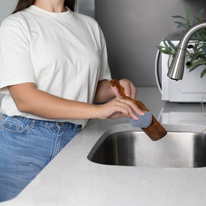 Fox Run Mesh Dish Scrubber Set, 3 Multicolor Polyester Kitchen Cleaners | Easily Clean Plates, Pots & Glasses | Dish Sponges For Nonstick Pans | Kitchen Cleaning | Reusable Kitchen Scrub Sponge Set