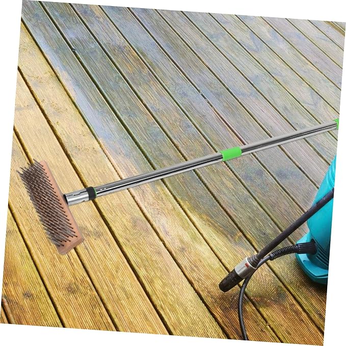 SUPVOX Heavy Duty Outdoor Scrub Brush with Hard Bristles for Tough Stains Concrete Patios and Decks Reliable Garden Cleaning Tool