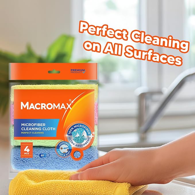 Macrofresh MacroMax 11-Pc Ultimate Kitchen Essentials Bundle: Cling Film, Foil, Baking Paper, Ultra-Absorbent Sponge Cloths, Patterned Cleaning Rags & Deep-Foam Sponges