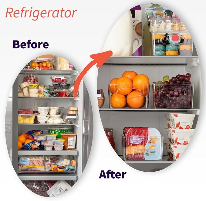 ClearSpace Pantry Organizers and Storage and Cabinet Organizer, 2 Pack | Storage bin with divider for organizing pantry items, food containers, kitchen essentials, and refrigerator storage