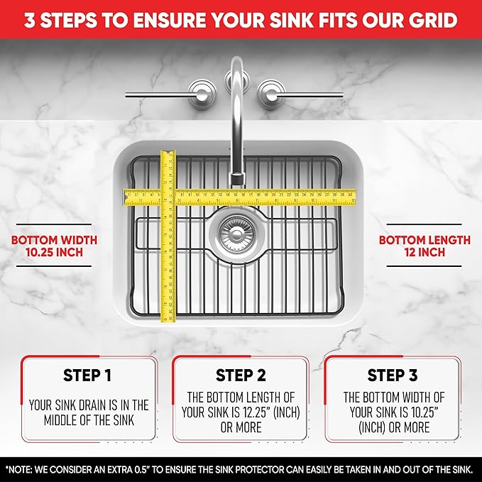 Better Houseware Sink Protectors for Kitchen Sink, Protective Metal Grid, 12x10.25x1 inches, Black Kitchen Sink Mat to Shield Sink Base from Scratches, Rust-Resistant Coating, S