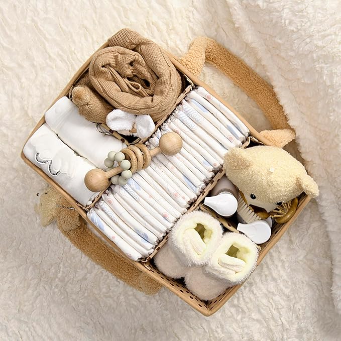 Diaper Caddy Organizer for Changing Table, Storage Basket for Wipes, Gift for Baby Shower, Car Organizer, Nursery Organizer, Portable Storage