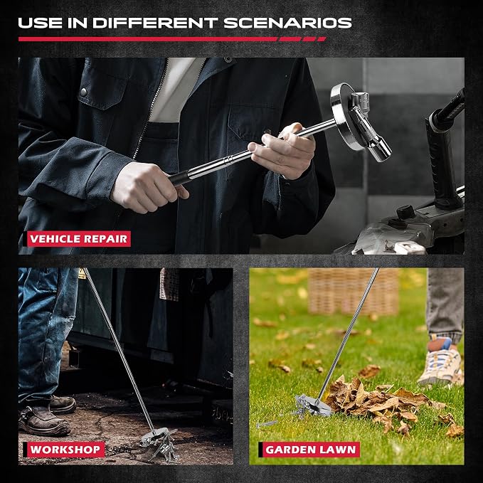 Telescoping Magnetic Sweeper Pickup Tool: Strong Magnet Pick up Nails Screws and Metal Parts Nut Bolts Steel Iron Parts Finder 35LB Pull Capacity Retractable 9" to 34" Telescopic Stick