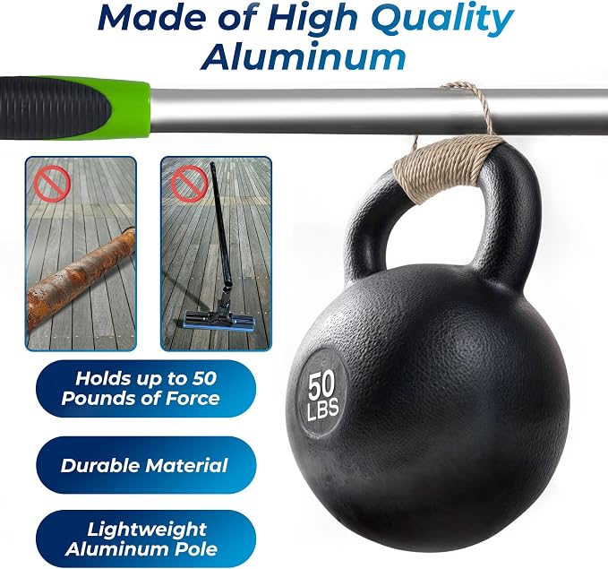Professional Window Squeegee for Window Cleaning, 2 in 1 Rotatable Window Cleaning Squeegee Kit with Extension Pole, 62” Window Cleaning Tool for Indoor/Outdoor High Windows, Home, Car