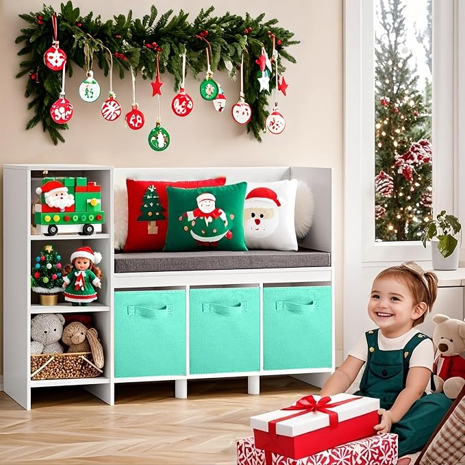 ShellKingdom Storage Bins, Foldable Fabric Storage Cubes And Cloth Storage | Storage Organizer For Closet And Toys, 10.5x10.5x11 INCH, 2 Pack (Mint Green)