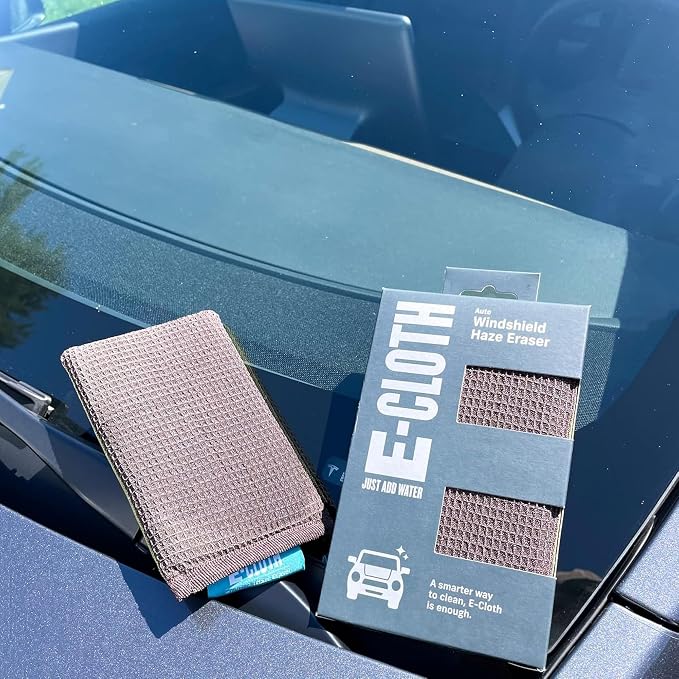 E-Cloth Car Windshield Haze Eraser Sponge, Anti Fog Sponge - 2 Pack | Interior Windshield & Car Window Cleaner Tool, Keeps Mirrors Clean, No Sprays Needed, Cleaning Supplies, Streak Free Finish