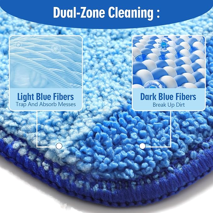 12 Pack Microfiber Cleaning Pads Compatible with Bona Mops, Safe for Hardwood and Hard-Surface Floors, Washable, Reusable